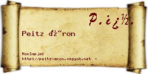 Peitz Áron névjegykártya
